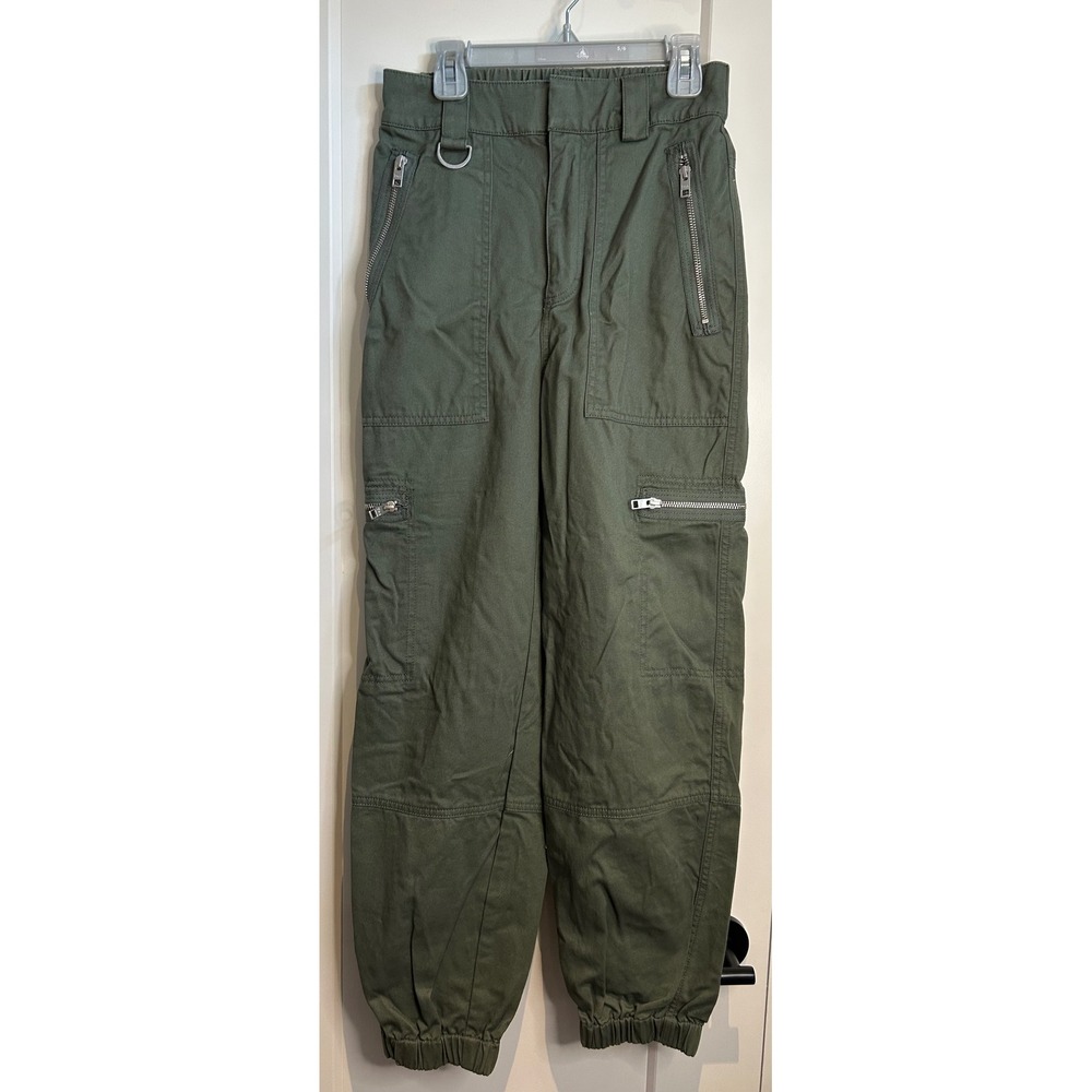 Tna Aritzia Olive Green Cargo Joggers High Waisted Utility Pants Small